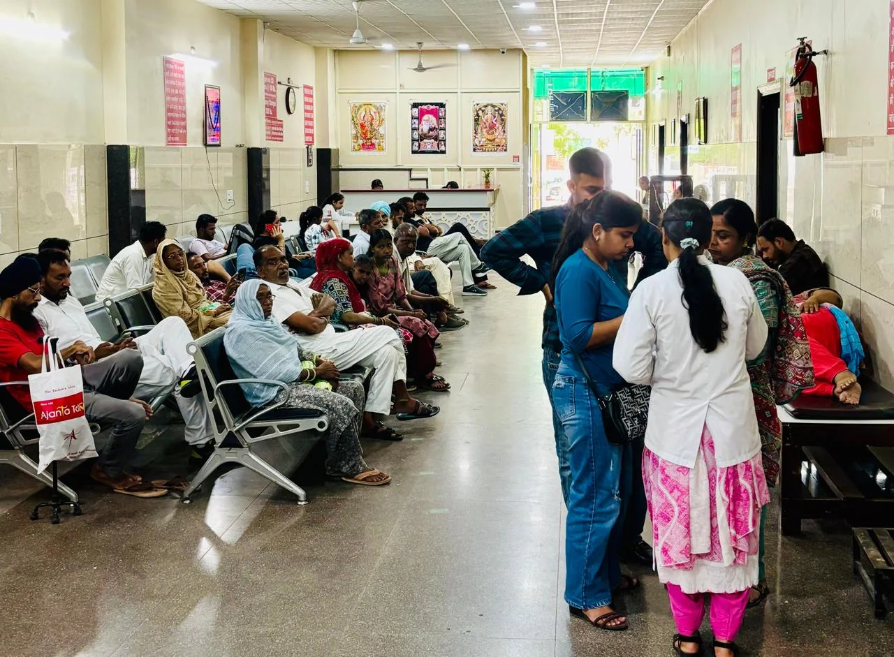 Reception and patient lobby at Pioneer Imaging & Diagnostics, Bibi Wala Road, Bathinda
